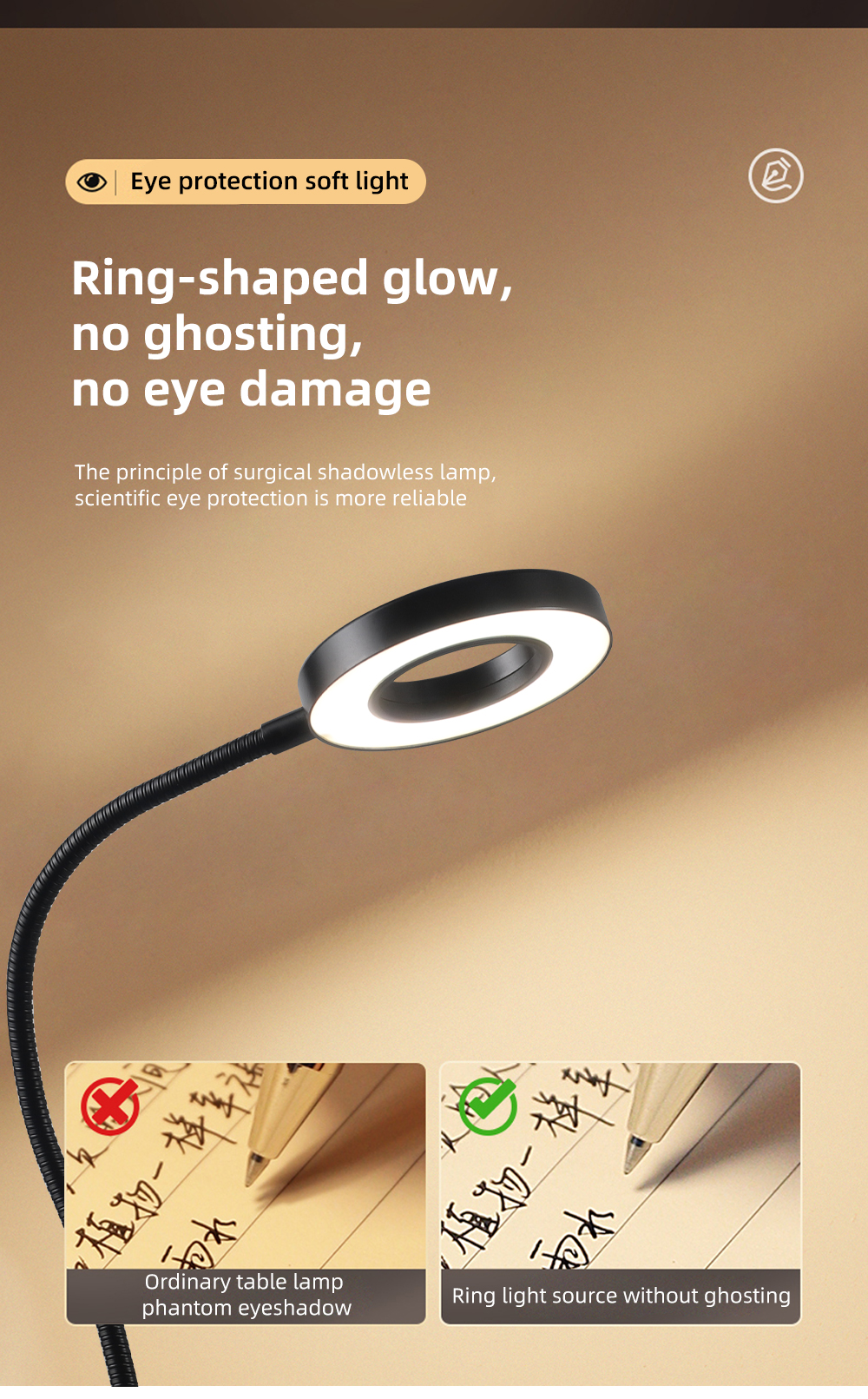 360 Degree Adjustable Usb Desk Lamp Eye-caring Led Reading Light With Clamp