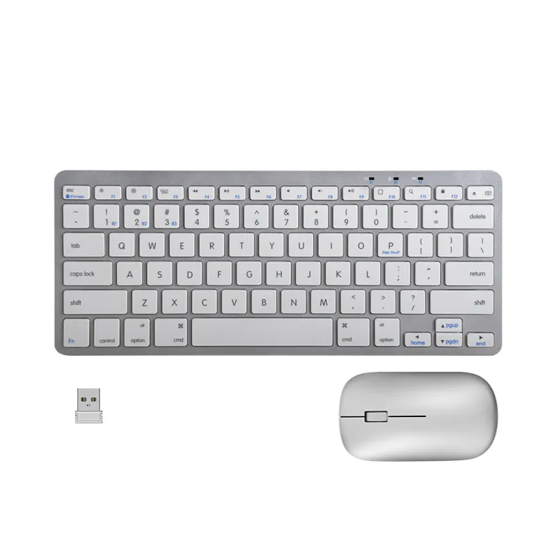 COUSO Individuelle 2,4 GHz 78 Tasten Mini Slim kabellose Tastatur und Maus Combo für WIN und MAC ultradünne Bluetooth Maus und Tastatur
