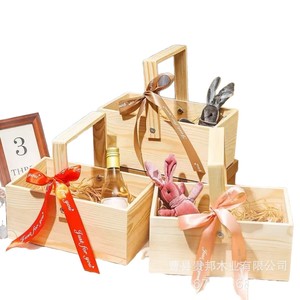 Caja de regalo rectangular de madera de pino hecha a mano para regalo de boda o artesanía - Product Image 5