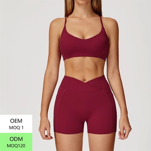 Envío Rápido Conjunto Deportivo para Mujer, Bra Deportivo y Shorts de Cintura Alta, Ropa Deportiva sin Mangas para Gimnasio, Fitness y Yoga - Product Image 4