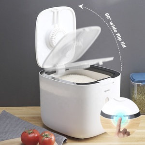 Food Grade Plastic Rice Dispenser Large Capacity Rectangle Grain Storage Bin 5L to 10L Multifunctional Kitchen Food <strong>Container</strong> - Product Image 3