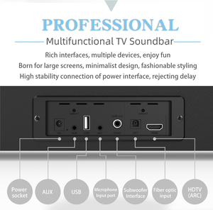 Barre de son portable BS65 40W compatible Bluetooth, haut-parleurs sans fil, système audio <span class=keywords><strong>home</strong></span> cinéma RCA AUX pour TV et PC - Product Image 3