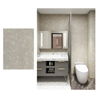 Panneaux muraux en PVC SPC géométriques modernes écologiques de 600*2440 mm, imperméables et ignifuges, pour salle de bain, cuisine, hôtel