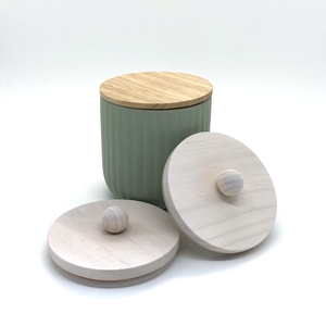 Tapas Inteligentes Blancas con Recubrimiento Anti-derrames, Bajo MOQ, con Logotipo Grabado Láser o Impreso, de Corcho de Madera de Fresno para Frascos de Vidrio de 100ml para Velas, Uso Químico - Product Image 1