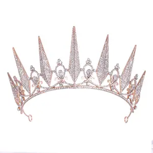 Bride miss universe crown headdress Crystal birthday wang crown wedding queen accessories crowns pageant big