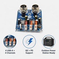 Module de circuit imprimé (PCBA) USB 4 ports à charge rapide 4 canaux QC PD FR-4 pour station d'alimentation extérieure, onduleur et projets DIY