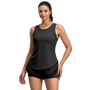 Wholesale Women's Mesh Racerback Yoga Tank <b>Top</b> Sleeveless Round Neck Workout Shirt Quick Dry Plus Size Sports Gym Athletic <b>Top</b> - Product Image 4