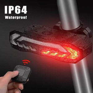 夜间骑行可调灵敏度防盗报警器遥控LED PC灯 IPX5防水后置自行车灯 USB可充电 - Product Image 6