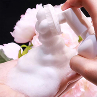 Frasco De Bomba De Espuma Bouteille Moussante De Lavage De Mousse De Nettoyage Du Visage 100ml Avec Brosse, Bouteille De Pompe À Mousse 0.8cc Avec Brosse En Silicone