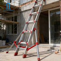 Pied télescopique industriel en métal de 1 mètre pour échelle - Pliable et pour usage domestique