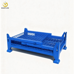 כלוב רשת מגולוון מצופה אבקה Easylink, ניתן לערום, לאחסון פלדה במחסני משטחים, אביזר לוגיסטי OEM/ODM - Product Image 2