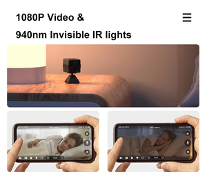 กล้องวงจรปิด OiKay <span class=keywords><strong>Mini</strong></span> 4G แบบใช้แบตเตอรี่ภายในอาคาร ความละเอียดสูง HD IP พร้อมแม่เหล็กยึดติด ตรวจจับความเคลื่อนไหว PIR สนทนาสองทาง สำหรับความปลอดภัยภายในบ้าน - Product Image 6