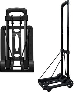 Carretilla <span class=keywords><strong>de</strong></span> Mano Plegable con 4 Ruedas - Mango Extensible <span class=keywords><strong>de</strong></span> 935 mm, Carrito <span class=keywords><strong>de</strong></span> Equipaje Plegable para Mudanzas, Compras y Viajes, Almacenamiento Compacto - Product Image 1