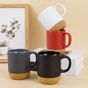 Taza de cerámica con logotipo personalizado, vasos de <span class=keywords><strong>café</strong></span>, tazas con base de corcho, taza de <span class=keywords><strong>café</strong></span> de cerámica con asa y tapa - Product Image 3