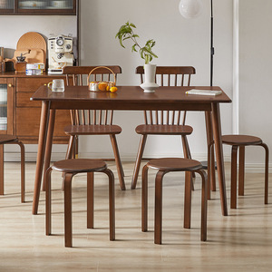 Sedia <span class=keywords><strong>da</strong></span> <span class=keywords><strong>Pranzo</strong></span> in Stile Nordico - Sgabello in Legno Massello, Arredamento Casa in Stile Cinese Moderno, Tavolo <span class=keywords><strong>da</strong></span> <span class=keywords><strong>Pranzo</strong></span> per <span class=keywords><strong>Soggiorno</strong></span> - Sgabello Impilabile Compatto - Product Image 3