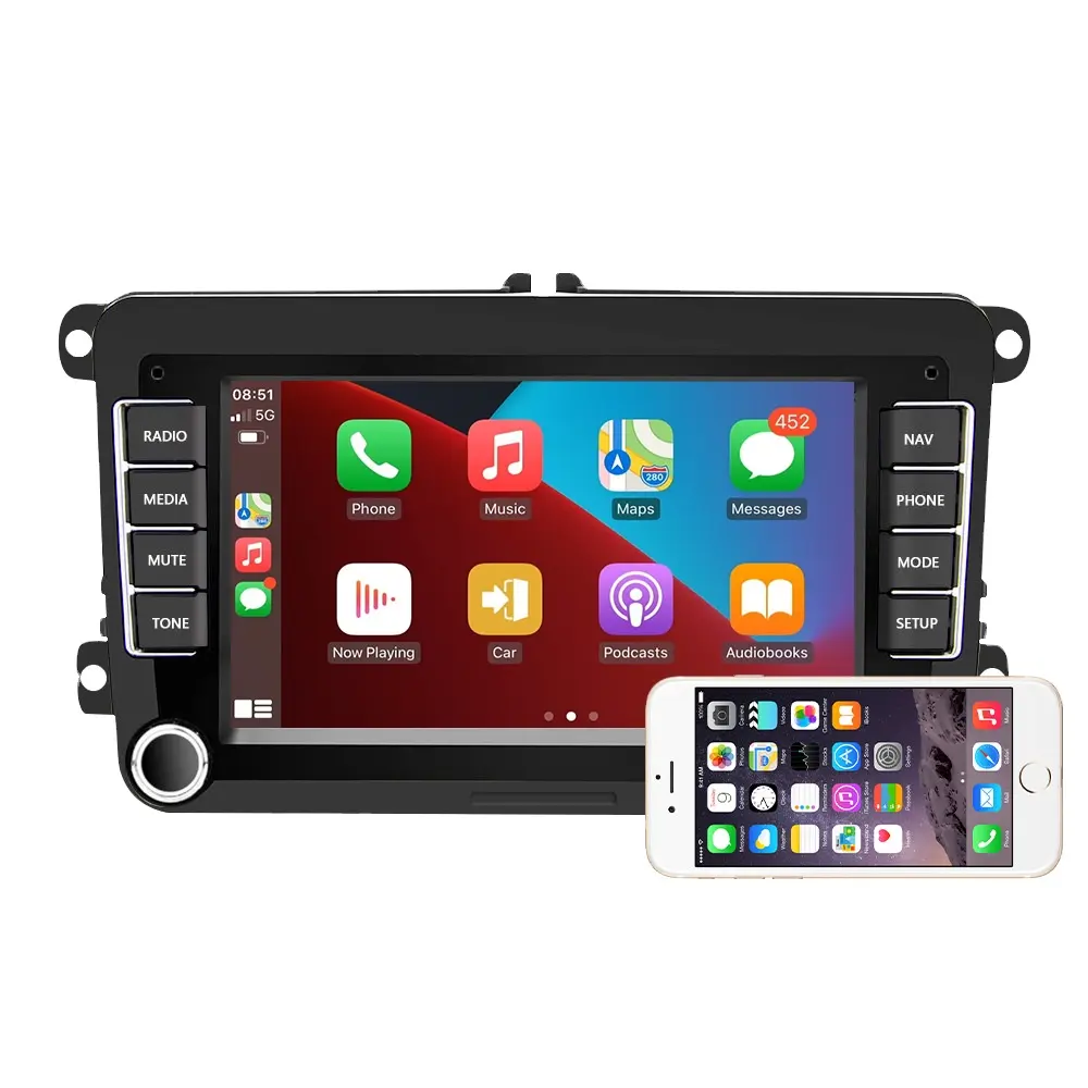 วิทยุติดรถยนต์แอนดรอยด์จีพีเอส2 DIN 4G WiFi DSP CarPlay สำหรับ vw/volkswagen Skoda Octavia Golf 5 6 Touran Passat B6 POLO Jetta