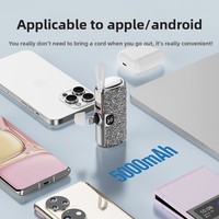 Mini banque de puissance de poche compacte 5000 alimentation de poignée de téléphone d'urgence en forme de capsule populaire transfrontalière embellissement de diamant