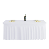Housse de table en spandex élastique de couleur personnalisée, de haute qualité, marque WEDKEY, vente directe d'usine, tricotée pour les banquets de mariage