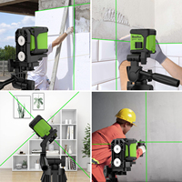 Niveaux auto-nivelants de qualité industrielle DEGLASERS, faisceau vert super lumineux, lignes croisées, instrument laser avec support trépied de 1 m