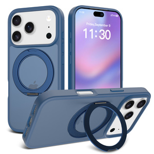 Étui de téléphone avec béquille rotative à 360° pour 12-18, <span class=keywords><strong>coque</strong></span> translucide au toucher doux en TPU + PC, charge magnétique sans fil, antichoc - Product Image 5