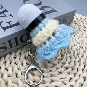 Mini Peluches Toys Shuttlecock Keychain Plushie Doll Weave Bag Decor Pendant Plush Ball Badminton Keychain Sport Souvenirs Gifts