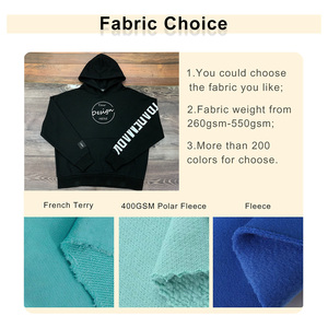 Vente en gros 100% coton sweat à capuche surdimensionné pour hommes vêtements de sport classiques patchs de broderie personnalisés évacuation de l'humidité impression de couleur unie - Product Image 3