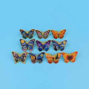 Broche Papillon Van Gogh Tendance pour Femmes et Filles, Épingles en Émail Style Mignon, Bijoux en Alliage de Zinc Imprimé, Cadeaux - Product Image 5