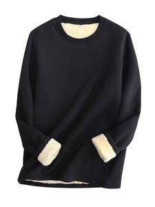 Suéter <span class=keywords><strong>de</strong></span> lana <span class=keywords><strong>de</strong></span> gran tamaño para mujer con logotipo personalizado <span class=keywords><strong>de</strong></span> alta calidad, <span class=keywords><strong>Sudadera</strong></span> con capucha <span class=keywords><strong>de</strong></span> cuello redondo para técnica bordada <span class=keywords><strong>de</strong></span> invierno - Product Image 2