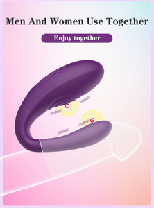 Purple Silicone 10-Speed Double Shock <b>Remote</b> <b>Control</b> <b>Vibrating</b> Clitoral Stimulator Wireless Body Relax Massage - Product Image 2