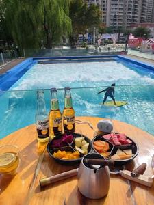 Simulatore di Surf con onde di coda commerciale macchina prezzo diretto della fabbrica azzurro 304 acciaio inossidabile 100-500kg attrezzature per l'acqua - Product Image 3