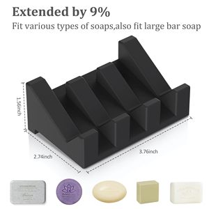 Mở rộng tự thoát nước món ăn xà phòng dễ dàng làm sạch <span class=keywords><strong>Silicone</strong></span> phòng tắm xà phòng chủ bồn tắm với hệ thống thoát nước giữ Xà phòng thanh khô sạch - Product Image 2
