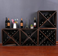 Meilleures ventes : Meuble à vin cube rétro en bois, empilable, pour comptoir