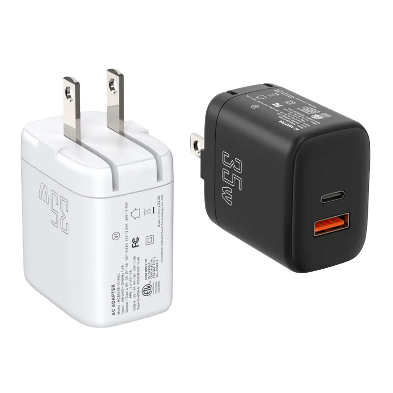 Şarj 35w pd tipi c şarj hızlı telefon şarj seyahat adaptörü çift arabirim adaptörü tipi 2 usb qc 3.0 duvar katlanabilir abd plug