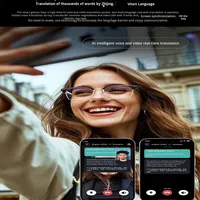 Lunettes Intelligentes de Traduction IA W100D pour Commande Vocale, Étanche IPX-4, Appel Sportif 4K, Lecture Musicale, Transfrontalier