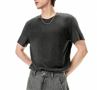 Hoge Kwaliteit Groothandel 100% Merino Wollen Drop Shoulder Custom Kleding Effen Print Fabrikant Casual Hommes Heren T-Shirts
