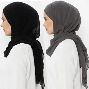 2022 wholesale supplier malaysia turkey fashion muslim women shawl headscarf 2 in 1 jersey caps Instant chiffon hijab