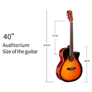 Factory High Quality Guitar 40 Inch Spruce Wood Guitar Strings Acoustic Guitar With Amplifier