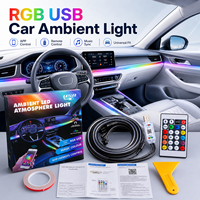 Kit de Tiras LED RGB para Interiores y Exteriores de Automóviles, Cinta de Luz Flexible para el Tablero, Puertas, Reposapiés, SUV, Sedán, Camioneta, Ajuste Universal