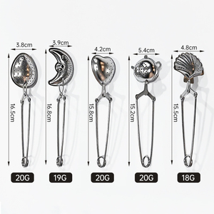 FANGYUAN özel ucuz kabuk kalp altın kaplama Metal paslanmaz çelik gevşek yaprak örgü çay topu çay demlik süzgeç kolu ile - Product Image 6