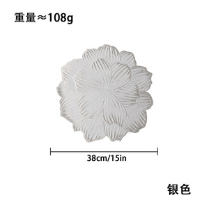 Set de table en PVC moulé par injection, or et argent, motif floral 3D, antidérapant, résistant à la chaleur, pour la maison, la cuisine et la salle à manger - Product Image 5