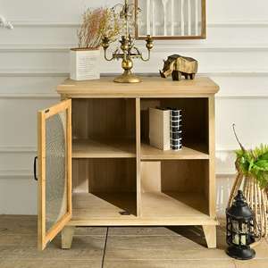 Meuble de rangement antique en bois massif INNOVA Home Living Room Farmhouse Accent avec porte vitrée pour entrée, appartement, hôtel - Product Image 3