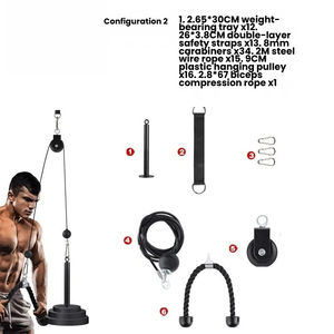 Kit de fitness d'intérieur <span class=keywords><strong>pour</strong></span> triceps et renforcement des bras, avec <span class=keywords><strong>poulie</strong></span> à <span class=keywords><strong>corde</strong></span> de tension personnalisable <span class=keywords><strong>pour</strong></span> tractions verticales à domicile, vente en gros - Product Image 2
