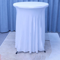 Vente directe usine – Jupe de table moderne personnalisable en tissu tissé, élastique, imprimée, 100 % polyester, pour mariages, anniversaires et banquets