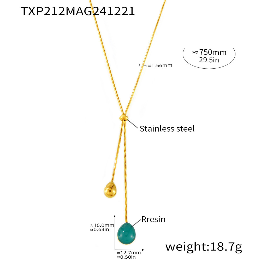 collier en résine verte