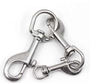 LLavero de acero inoxidable con resorte de una sola cabeza 1/2 5/8 3/4 hebilla de perro Correa ganchos giratorios con acabado liso - Product Image 4