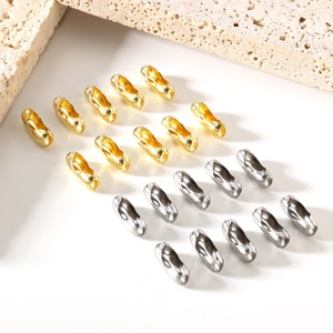 Chiusura a Catena con Perline in Acciaio Inossidabile, Connettore per Collana e Bracciale, Accessori per Gioielli Fai-da-Te Elettroplaccati - Product Image 2