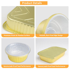 Bol à pâtisserie en aluminium coloré multifonctionnel carré de 112-230 ml avec paroi lisse et couvercle à fermeture thermique - Product Image 3