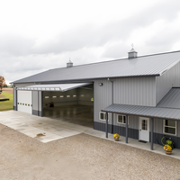 Hangar para Aviones Prefabricado Personalizado con Puerta Corredera Ancha, Interior Transparente, Certificado EN1090