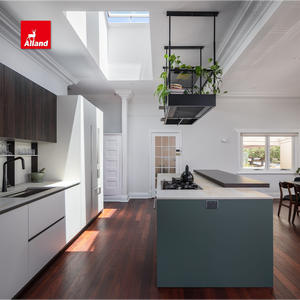 AllandCabinet Armoire de cuisine intelligente contemporaine à deux tons de laque MDF en marbre <span class=keywords><strong>stratifié</strong></span> peint comprend un robinet à usage domestique - Product Image 4