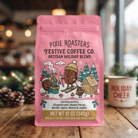 Sac d'emballage promotionnel personnalisé en papier kraft pour fèves de café torréfiées, fond plat, 8oz 10oz 12oz, avec valve et fermeture à boucle métallique